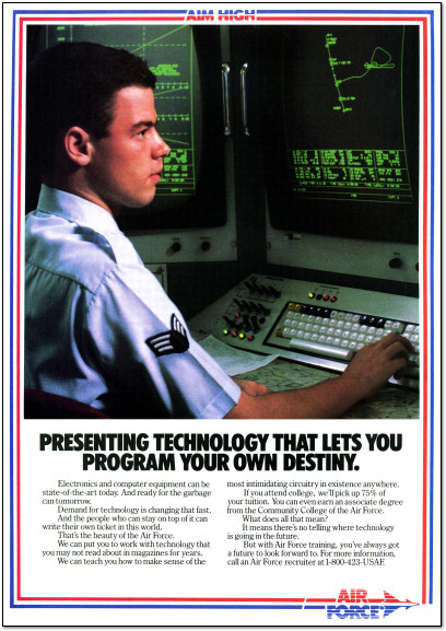 United States Air Force Computer Programming Advertisement - 1987