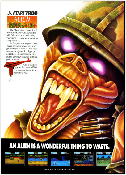 Alien Brigade Atari 7800 Ad - 1990