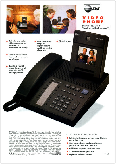 AT&T VideoPhone 2500 Page in 1992 Sears Wishbook - 1992