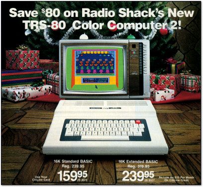 TRS-80 Color Computer 2 Christmas Ad