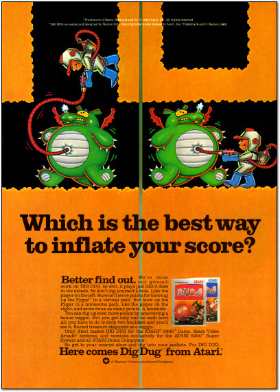 Dig Dug Atari 2600 5200 Ad - 1983