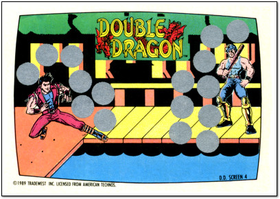Double Dragon Nintendo Game Packs Scatch-Off Game Card Front - 1989