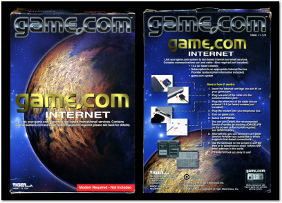 Tiger Game.com Internet Module Box Front and Back - 1997