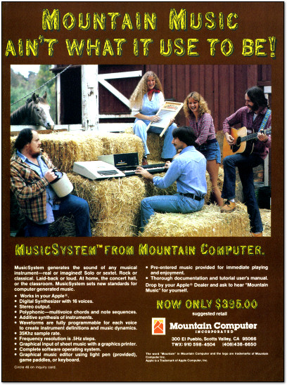 Mountain Computer MusicSystem Music System Apple II Ad - Mountain Music - 1982