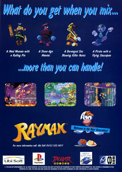 Ubisoft Rayman Advertisement - Original first Rayman Game - 1995