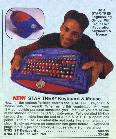 Star Trek Keyboard and Star Trek Mouse Catalog Scan Things You Never Knew Existed - 1995