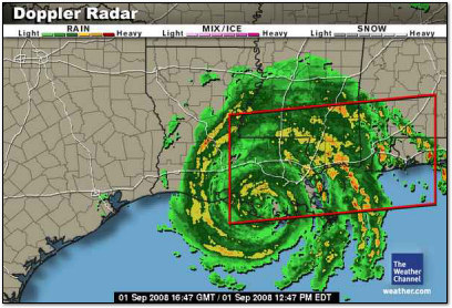 Hurricane Gustav - 1 Sept 2008