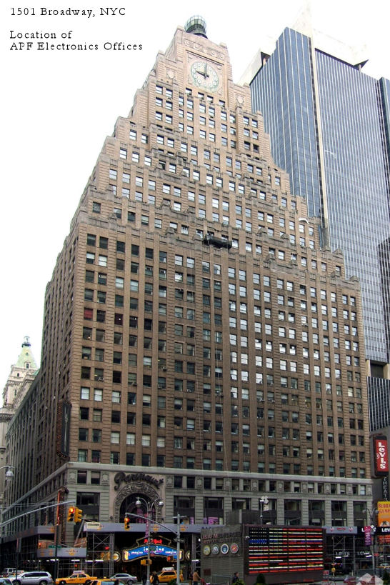 1501 Broadway in Manhattan - Location of APF Electronics Offices
