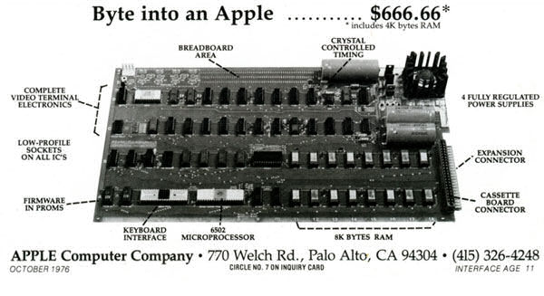 Apple 1 Computer circa 1976