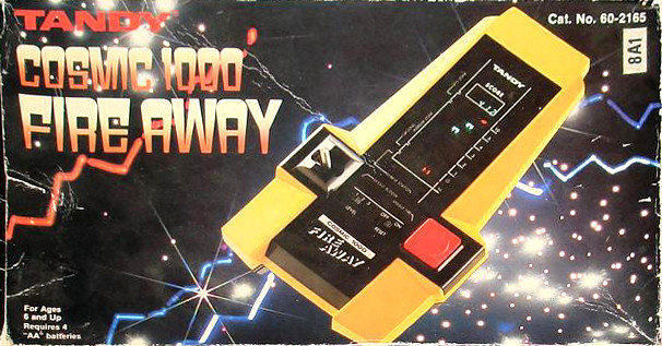 Tandy Cosmic 1000 Fire Away handheld electronic game box art