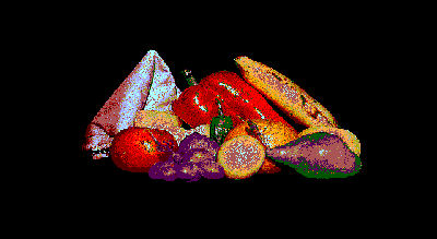Vintage Fruit and Vegetable Still Life 1988 Retro GIF