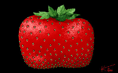 Amiga Strawberry Art 1986 Retro GIF