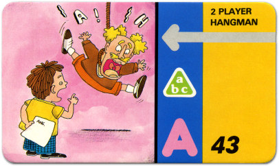 Talking Whiz-Kid 2 Player Hangman Program Card