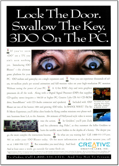 Creative Labs 3DO Blaster PC Computer Card Ad - 1994