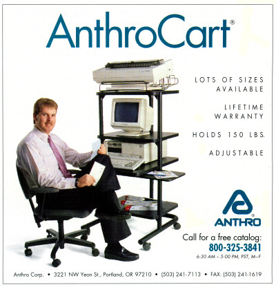 Anthro Anthrocart Computer Desk Advertisement - 1993