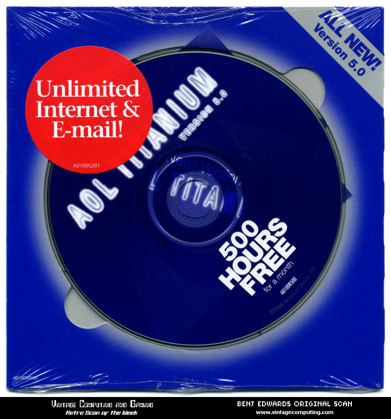 Vintage AOL CD Platinum Version 4.0 100 Free Hours!, Orig