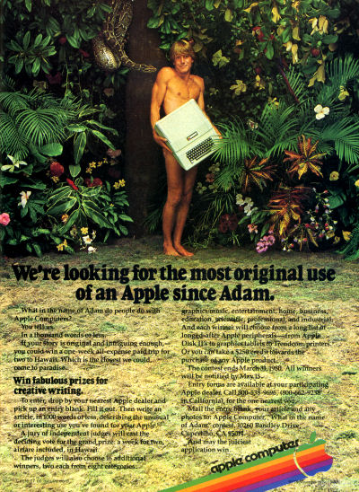 Apple Adam Genesis Forbidden Fruit Apple II Advertisement - 1979