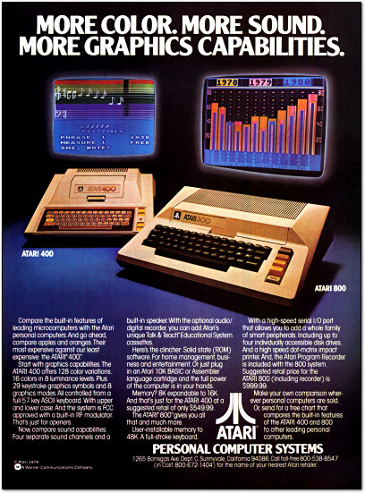 Atari 400 and Atari 800 Personal Computer Ad - 1979