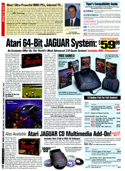 Atari Jaguar and Jaguar CD on Sale in TigerDirect Catalog - 1997