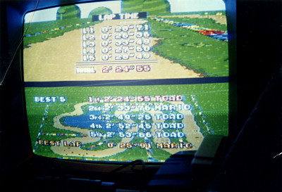 Benj's Super Mario Kart Photo Screenshot - circa 1992 