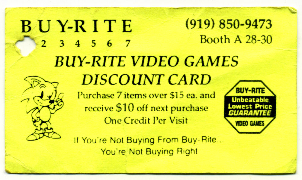 Buy-Rite Video Games Business Card Scan 1990s