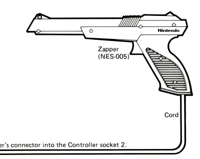 Nintendo NES Zapper diagram from Super Mario Bros. Duck Hunt Instruction Manual - circa 1988