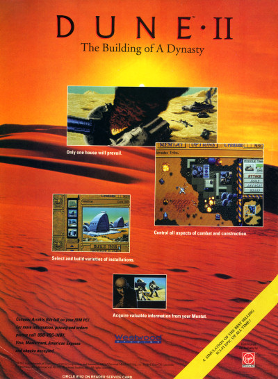 Dune II PC Game Advertisement Scan - 1992