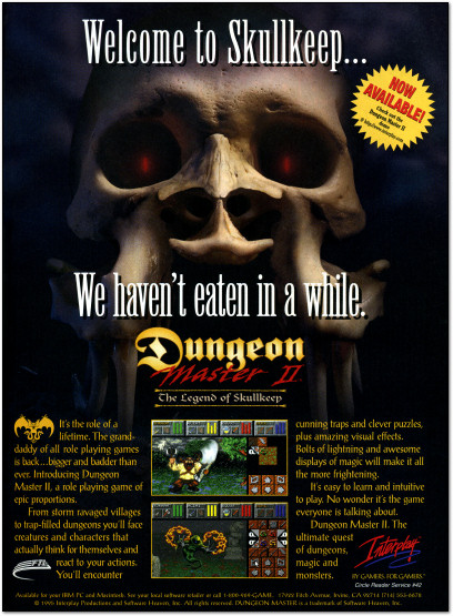 Dungeon Master II Skullkeep PC and Macintosh Advertisement Ad - 1995