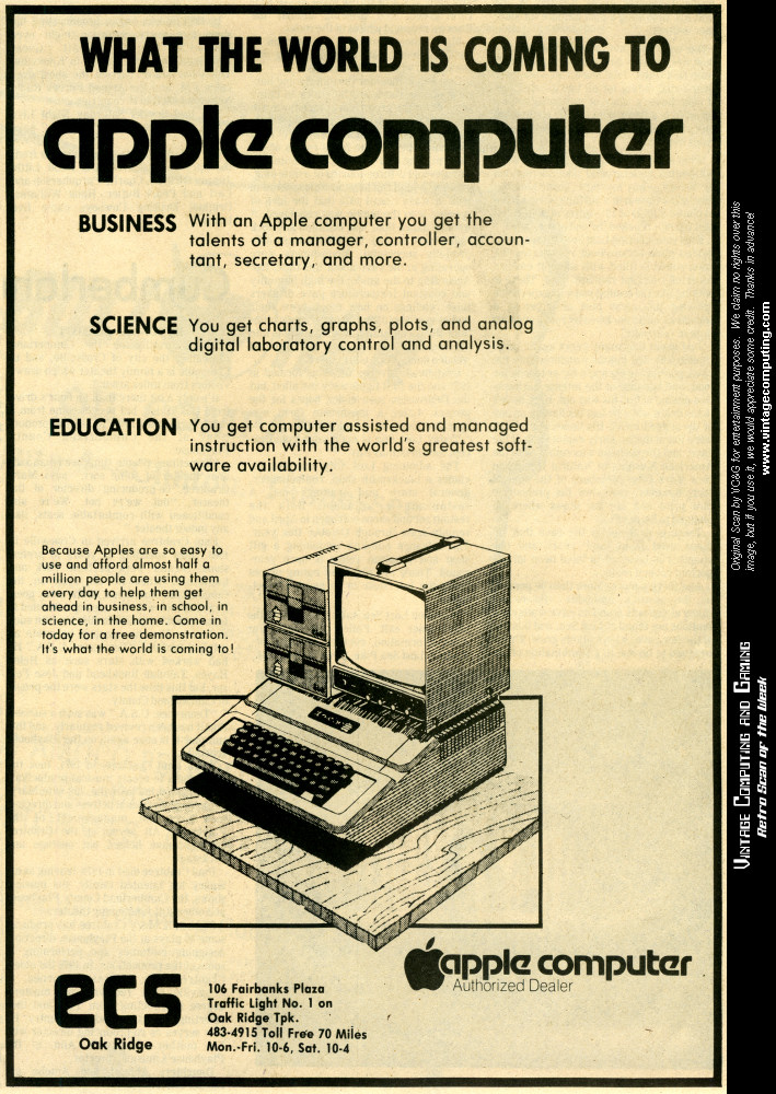 Vcandg Retro Scan Of The Week Apple Ii Newspaper Ad