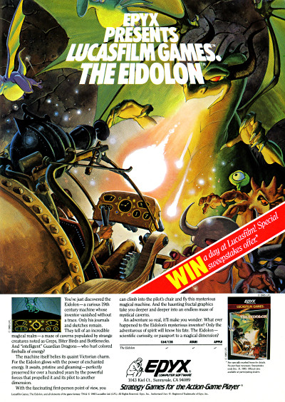 Lucasfilm Games The Eidolon Advertisement 1985