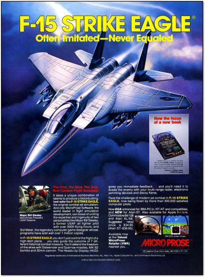 MicroProse F-15 Strike Eagle for Atari ST Ad - 1987