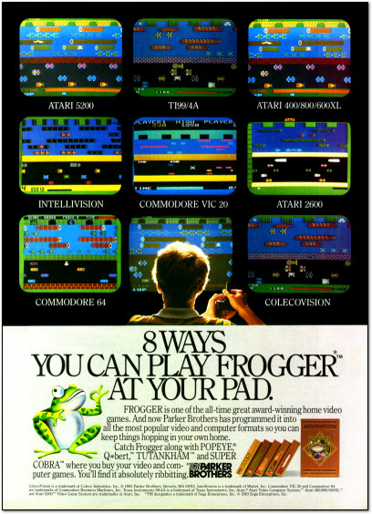Parker Brothers Frogger Multi-Platform Ad - 1983