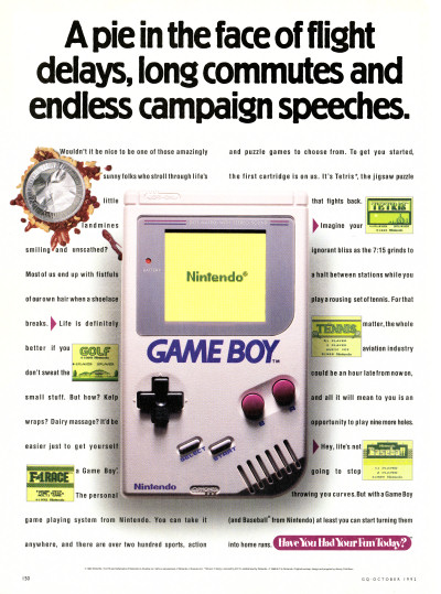 Nintendo Game Boy Political Campaign Speeches GQ 1992 Presidential Election advertisement scan - 1992