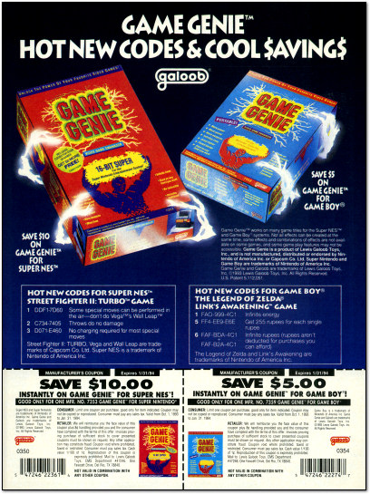 Game Genie SNES Game Boy Ad - 1993