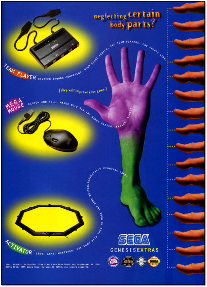 Sega Genesis Extras - Sega Mega Mouse - Sega Team Player - Sega Activator Ad - 1994