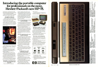 Hewlett-Packard HP-75C calculator pocket computer handheld computer advertisement - Interface Age May 1983