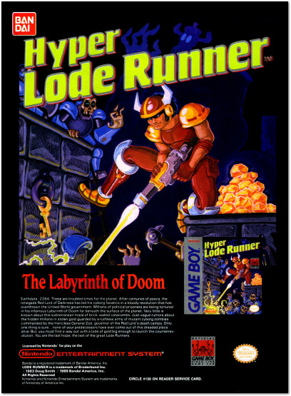 Hyper Lode Runner Game Boy Ad - 1990