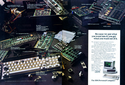 IBM PC 5150 Apart Components Inside Advertisement Scan - 1982