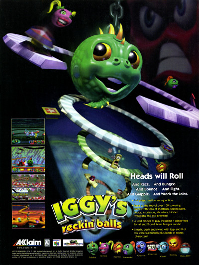 Iggy's Wreckin' Balls for Nintendo 64 N64 Ad - 1998