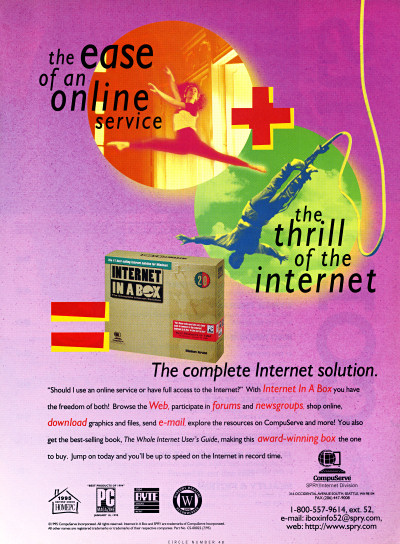 CompuServe SPRY Internet In a Box Advertisement 1996