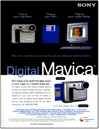 Sony Digital Mavica FD-7 with Floppy Drive Ad - 1998
