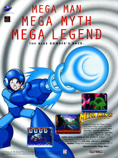 Capcom Mega Man 8 Sega Saturn advertisement - GamePro February 1997