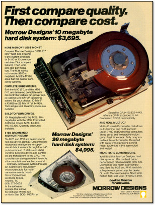 Morrow Designs Hard Disk Advertisement