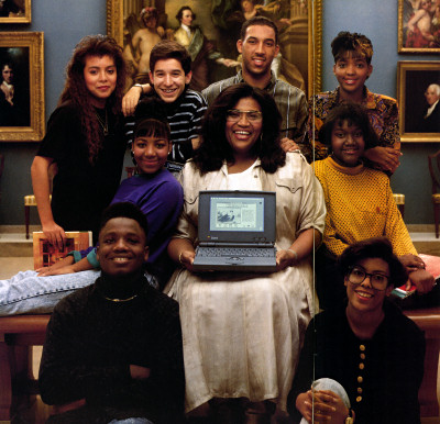 Multiracial Black African American Apple Fans Apple PowerBook Advertisement 1992