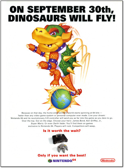 Nintendo 64 Launch Ad - September 30th, 1996
