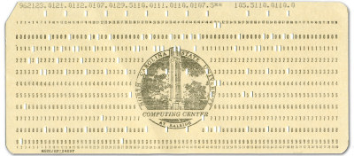 NCSU Computer Punch Card