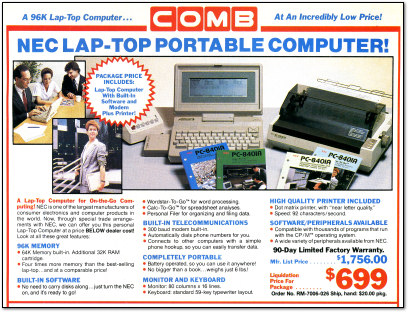 NEC PC-8401A Ad - 1986