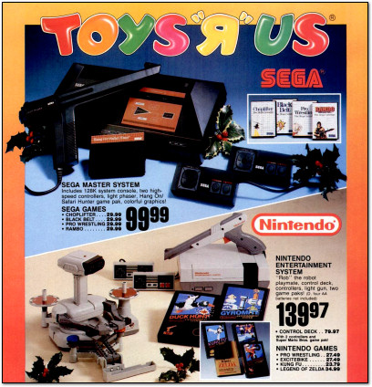 Toys'R'Us Nintendo Entertainment System and Sega Master System Ad - December 1987