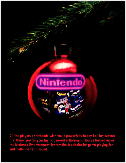Nintendo Merry Christmas Ornament NES Nintendo Entertainment System Back Cover - 1988