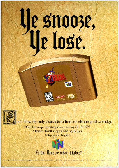 Zelda: Ocarina of Time Ad - 1998